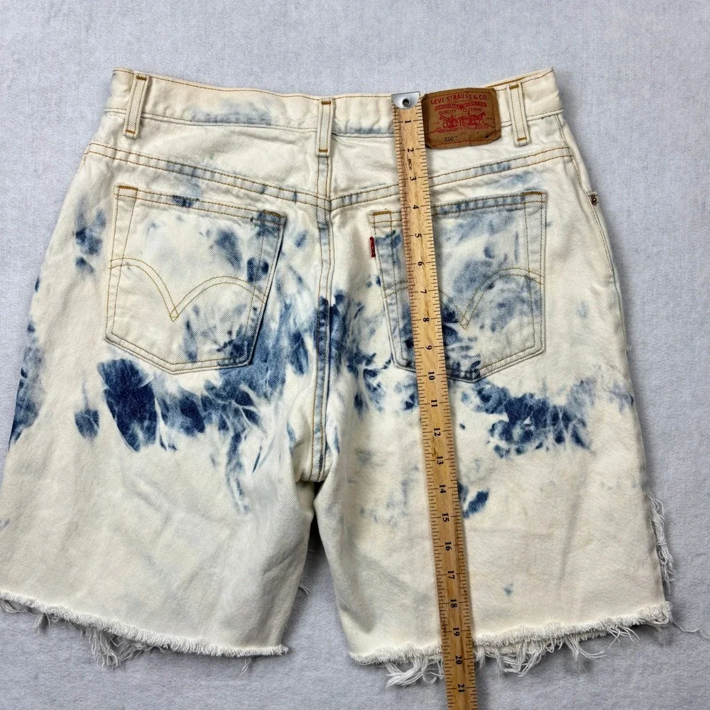 Vintage 2003 Levis 550 Custom Acid Wash Shorts Unisex 33 Shredded Denim 16 32 34